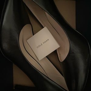 Cole Haan pumps; style Amelia Grand. Black leather. New, never worn.
